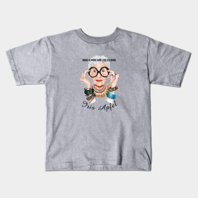 Iris Apfel More Is More Funny Quotes Kids T-Shirt by The Prediksi 